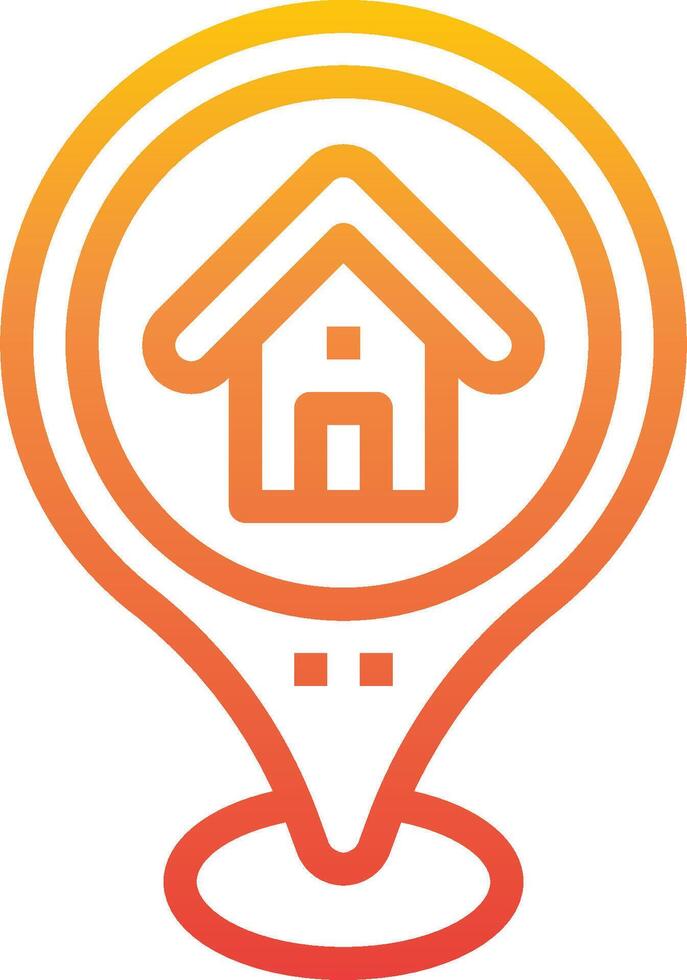 A house icon with a yellow and orange background vector