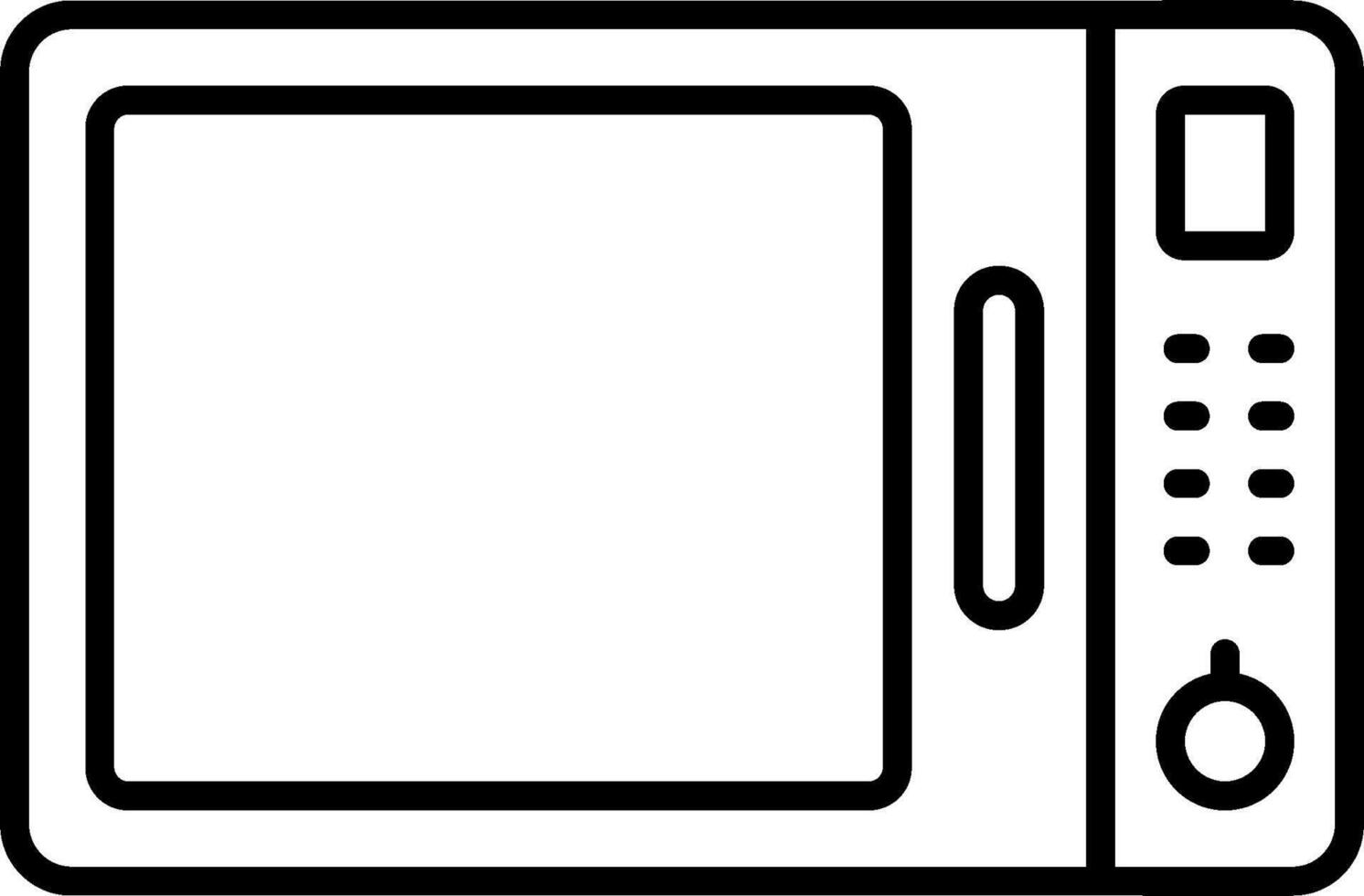 A black and white drawing of a microwave oven vector