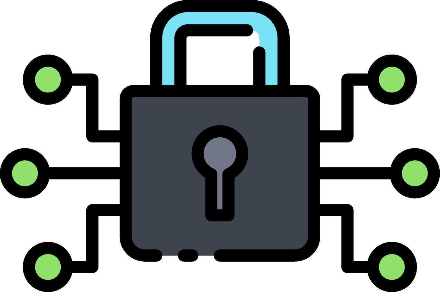 A lock with a key inside it vector