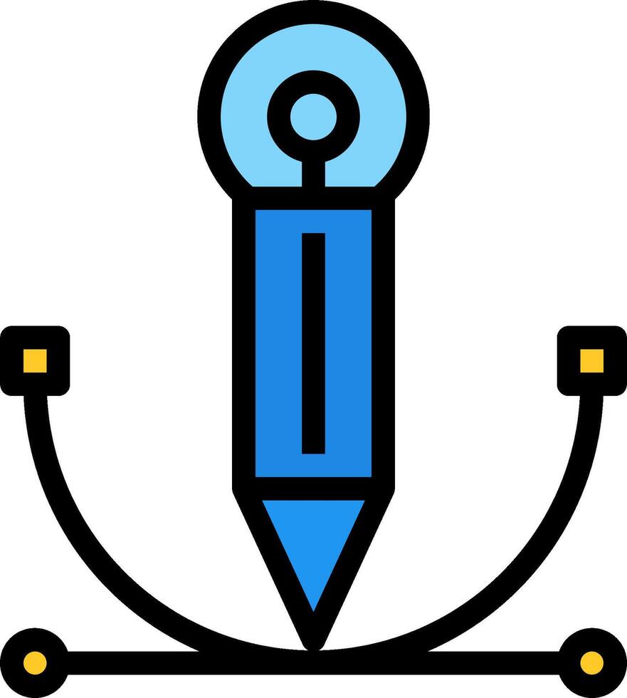 A blue pen with a light bulb on top vector