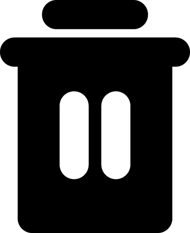 A black trash can icon on a white background vector