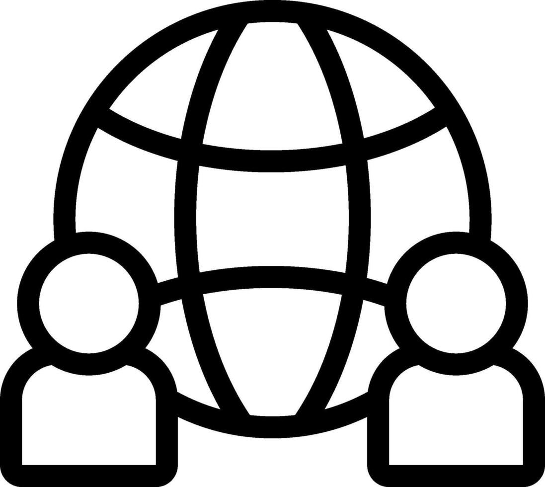 People around a globe icon vector