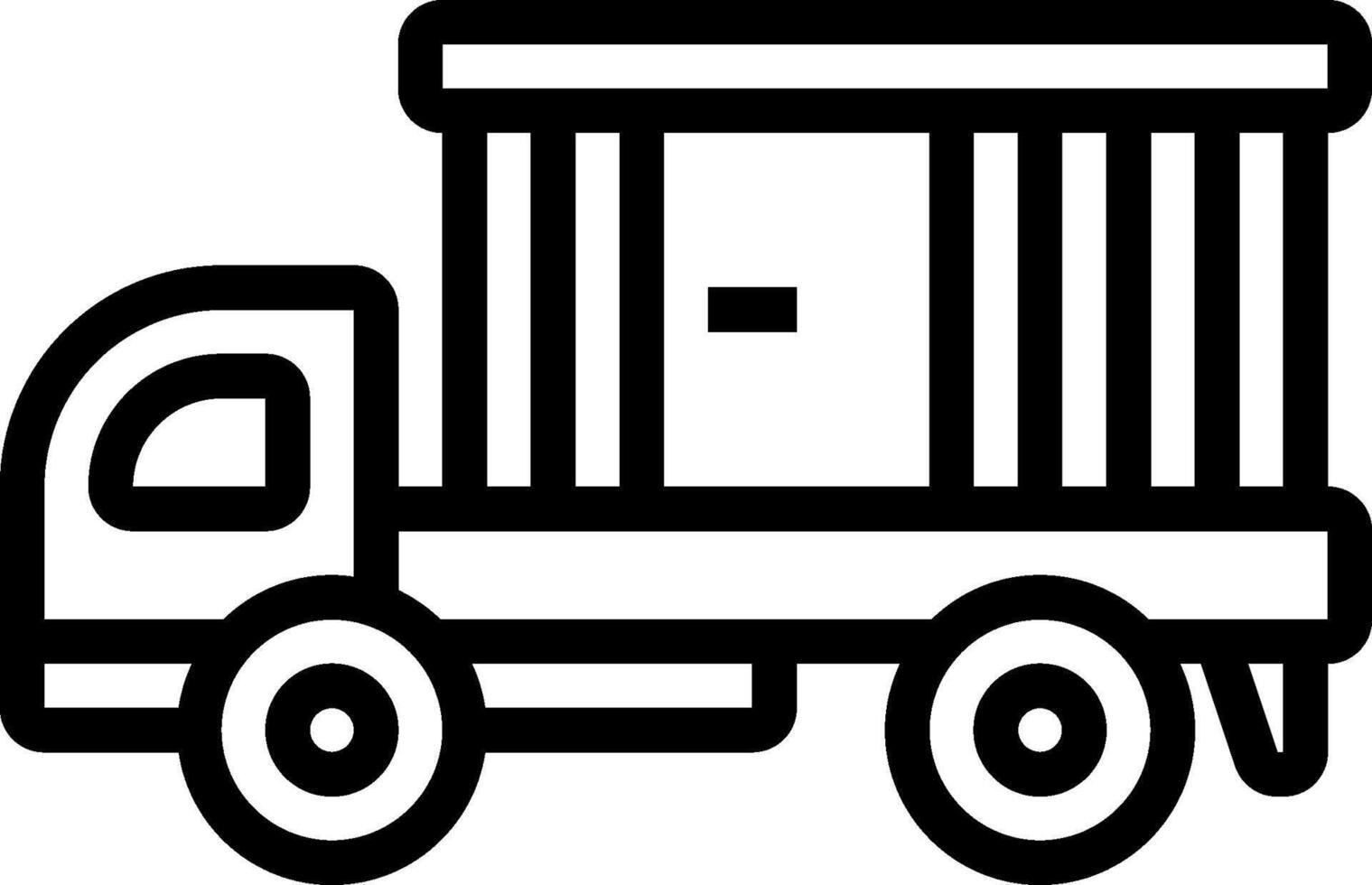 A black and white truck with a box on the back vector