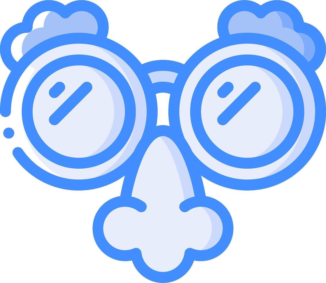 A cartoon face with glasses and a nose vector