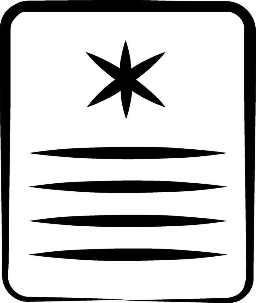 A black and white icon of a star vector