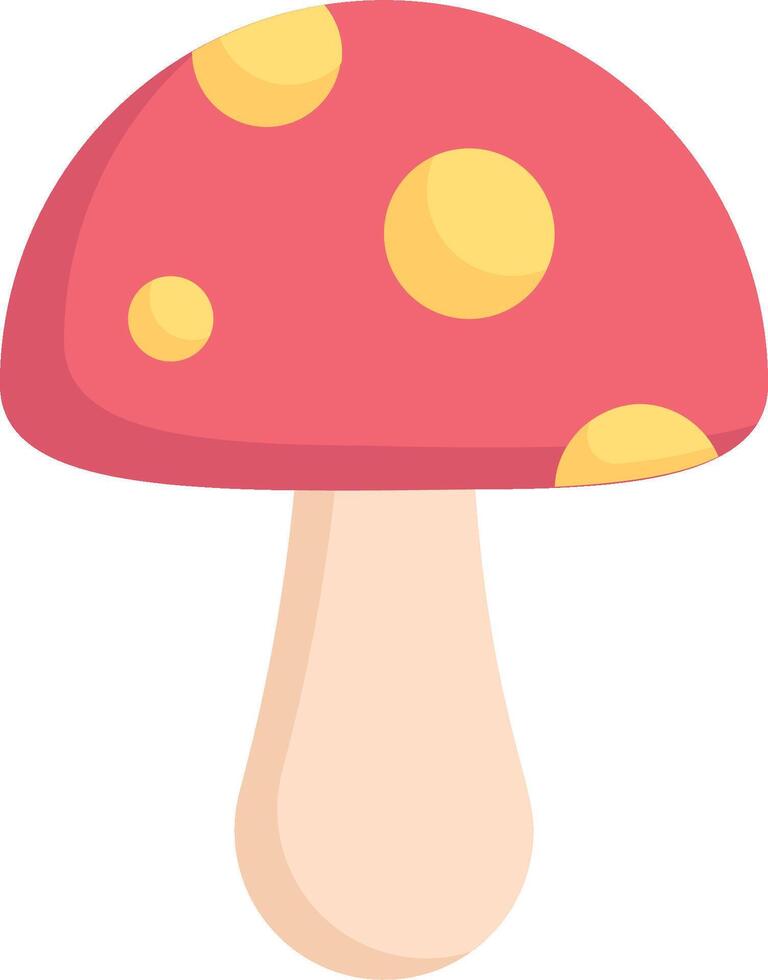 A mushroom with yellow dots on it vector