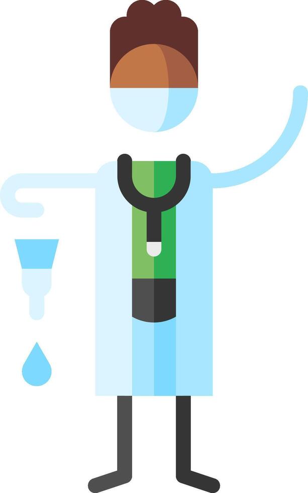 A cartoon man in a lab coat holding a test tube vector