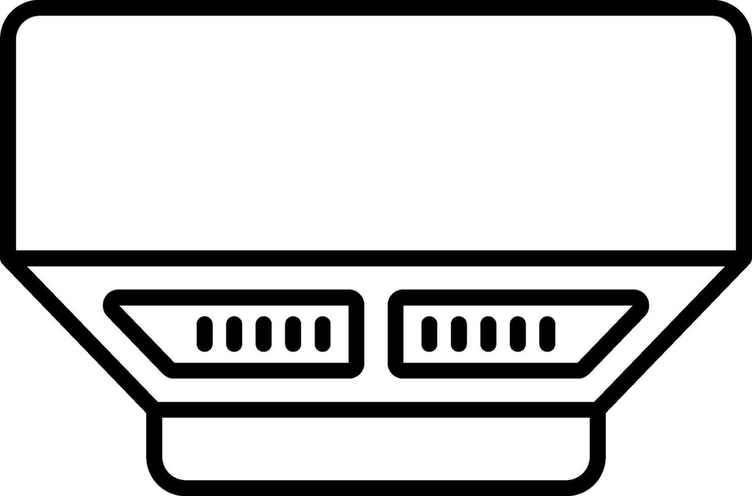 A black and white image of a computer monitor vector