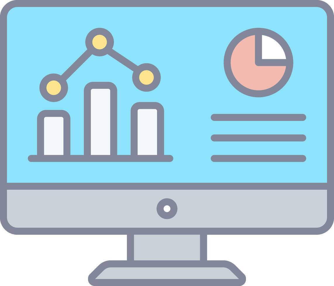 un computadora monitor con un grafico en eso vector
