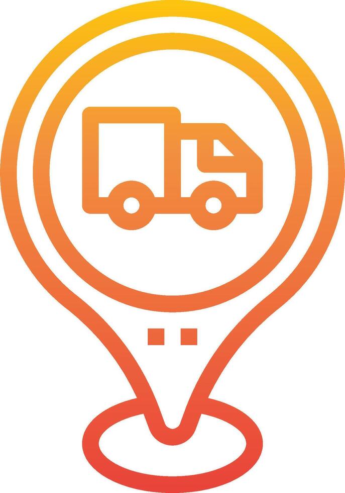 A delivery truck icon on a map vector