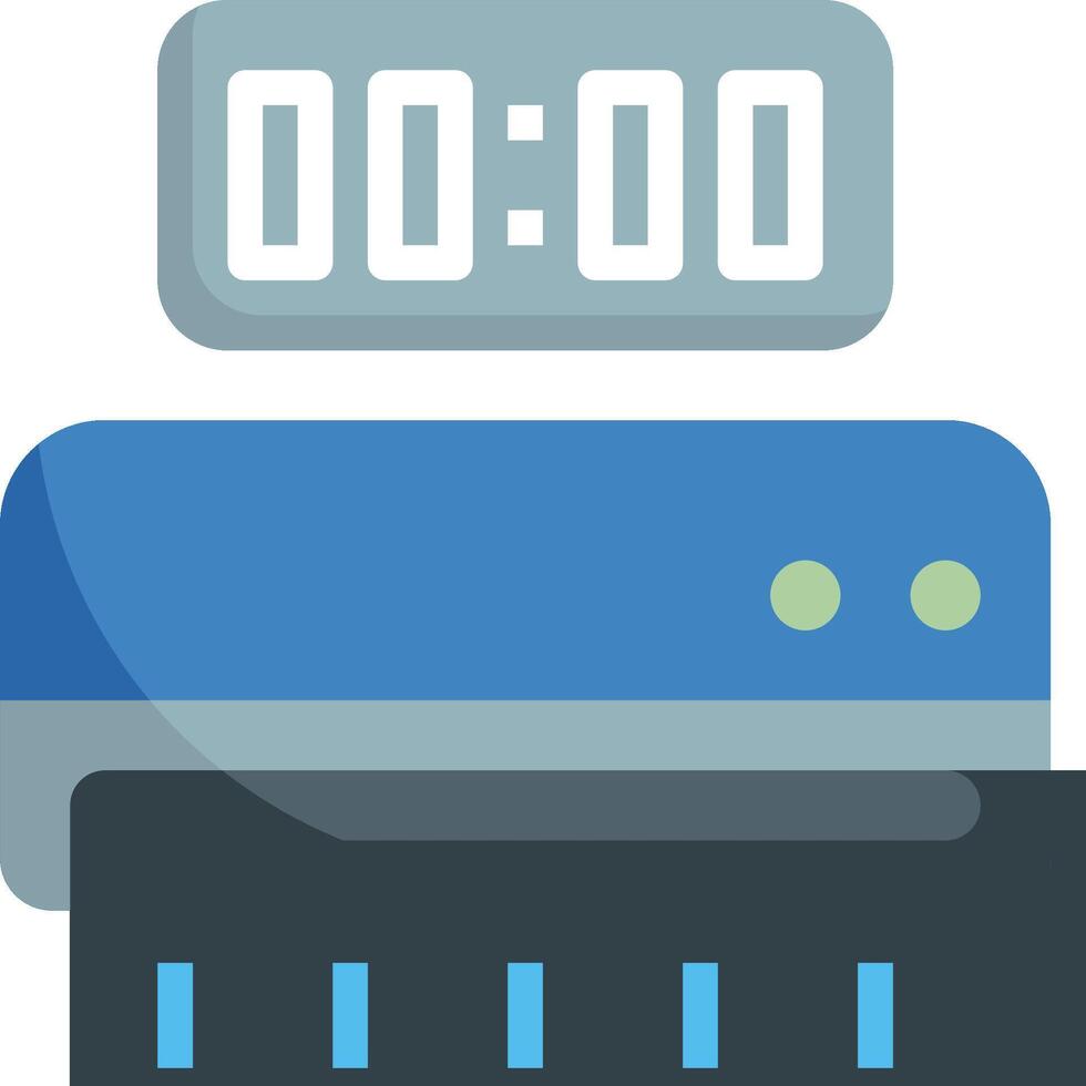 A clock and a computer on a white background vector