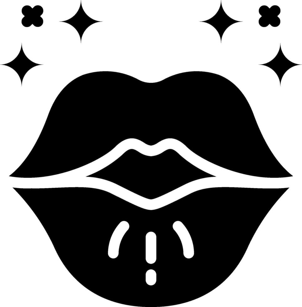 A black and white image of a woman's lips vector
