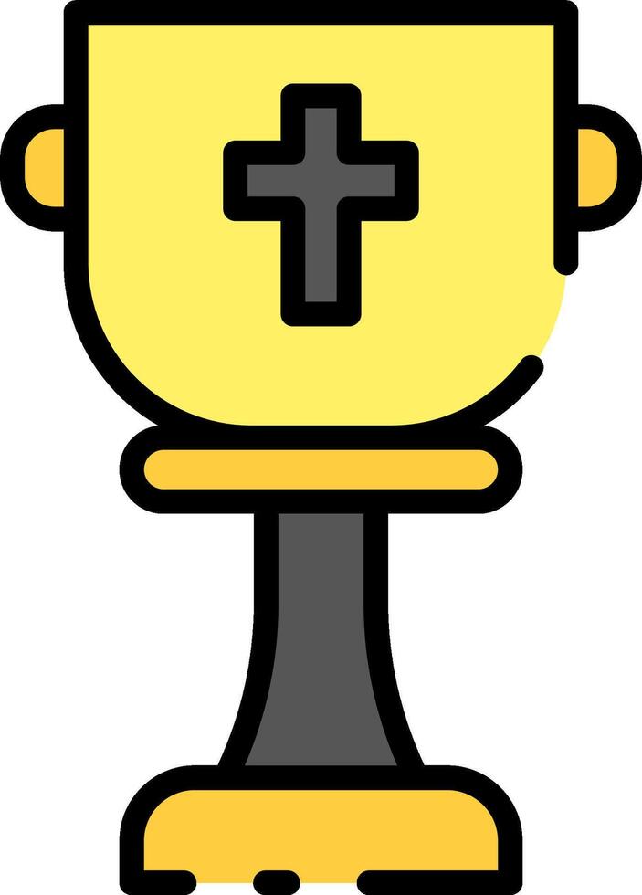 A golden cup with a cross on top vector