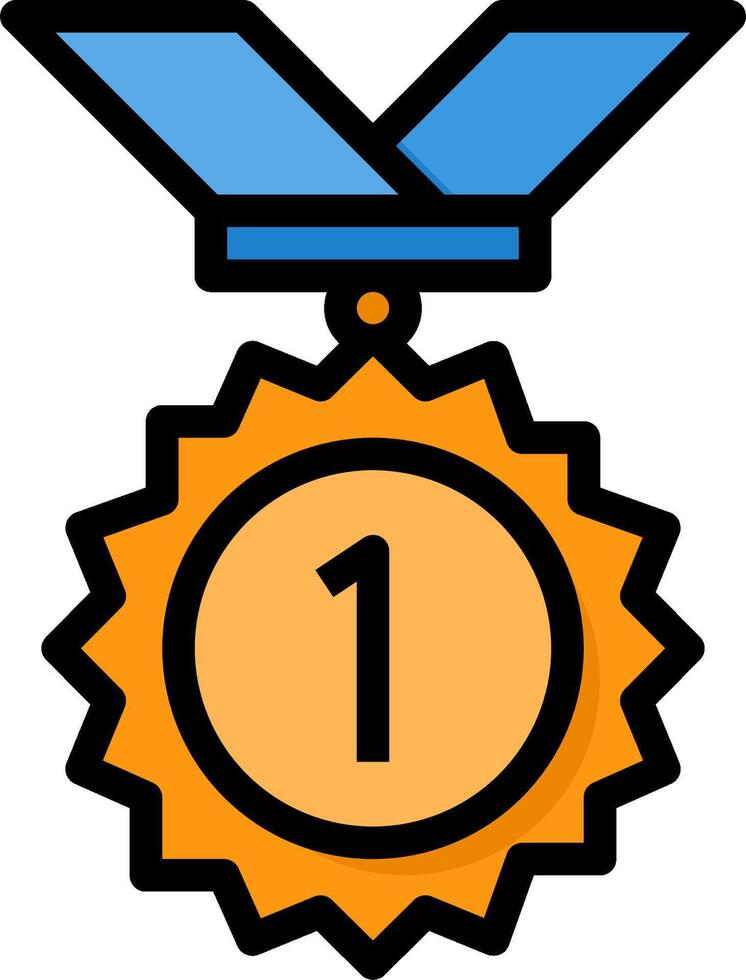 A medal with the number one on it vector
