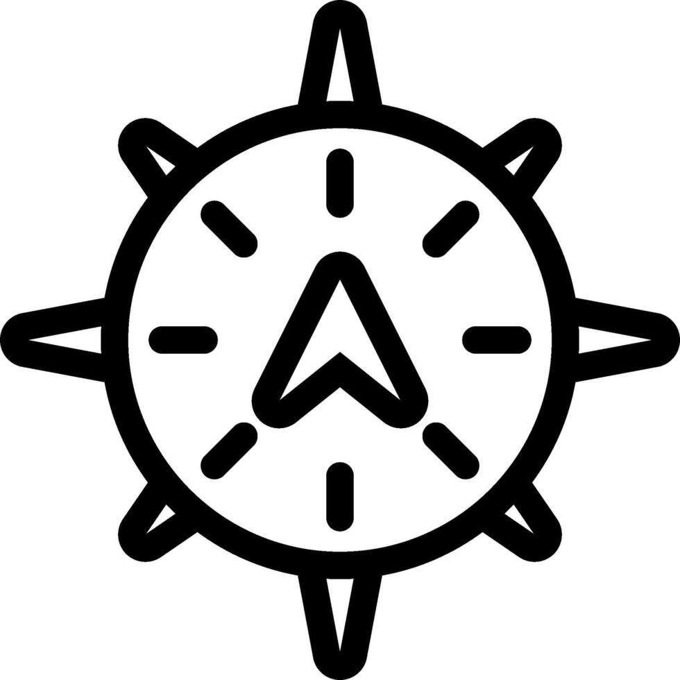A black and white icon of a compass vector
