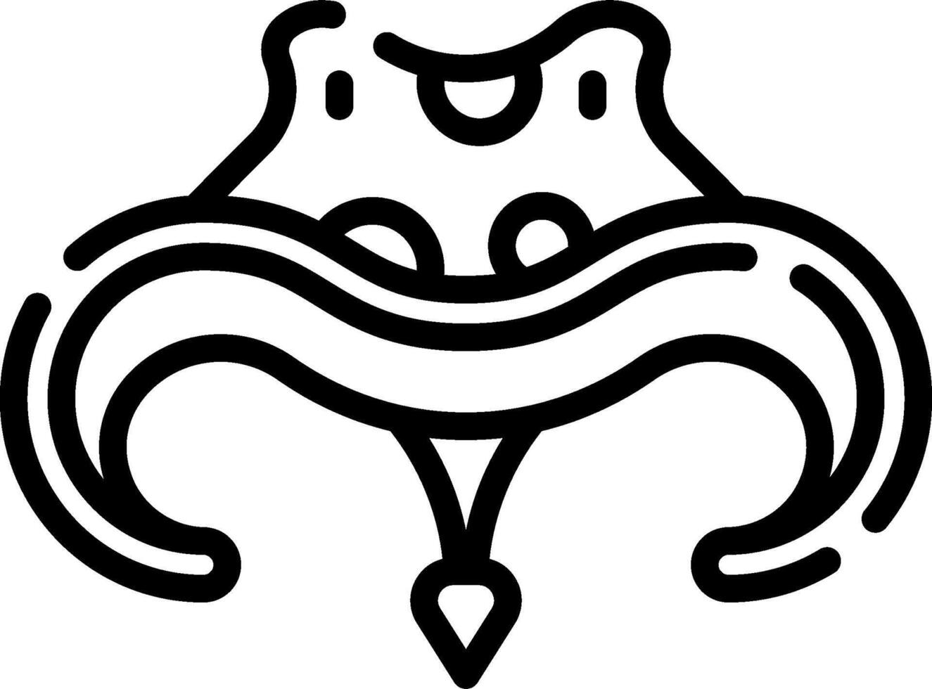 A black and white drawing of a horned animal vector