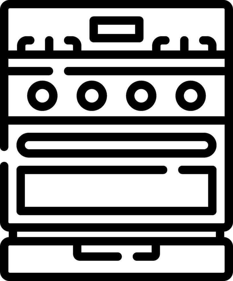 A black and white stove icon vector