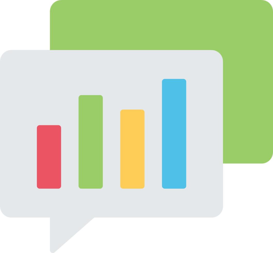 A speech bubble with a bar chart icon vector