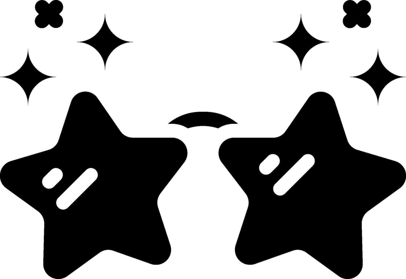 A black and white star sticker with two stars vector