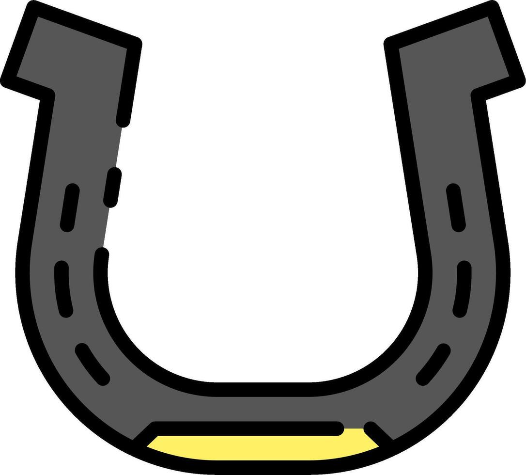 A horseshoe with a yellow center vector
