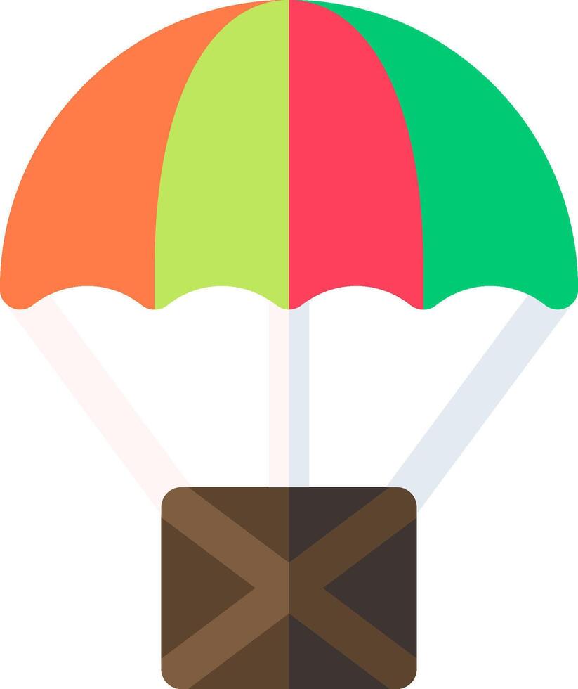 A colorful parachute with a box underneath vector