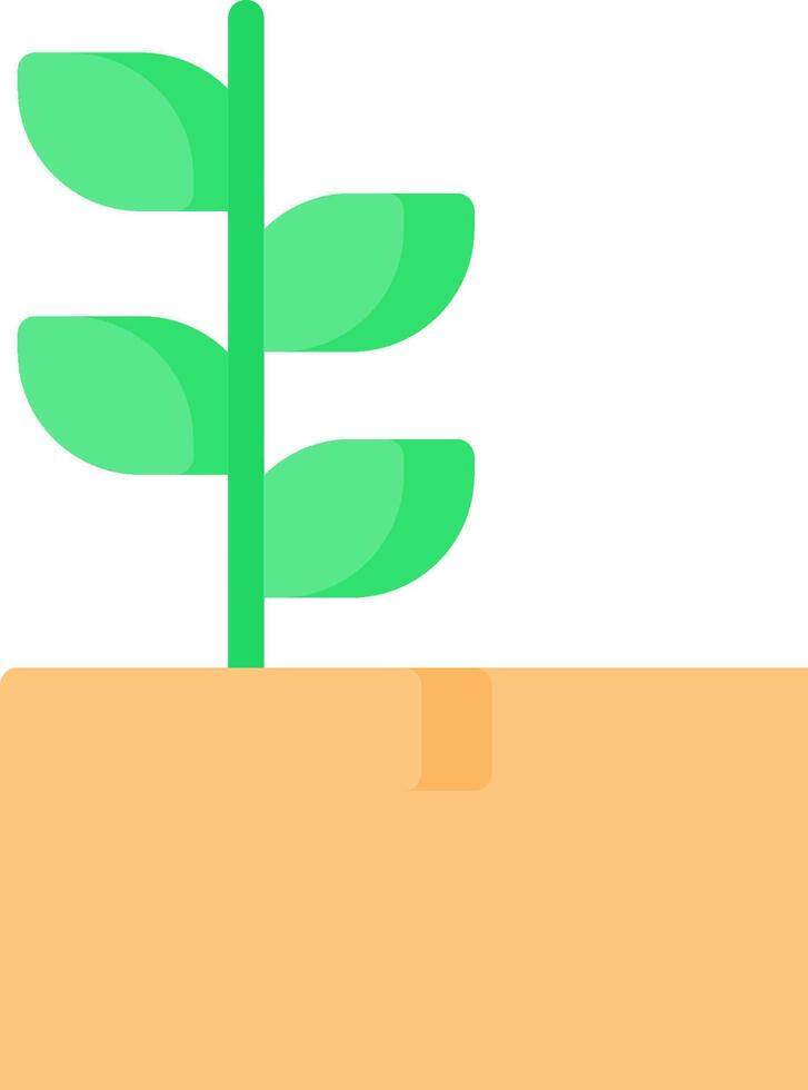 A plant growing out of a piece of soil vector