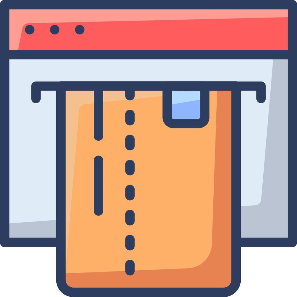 A computer with a paper clip icon vector