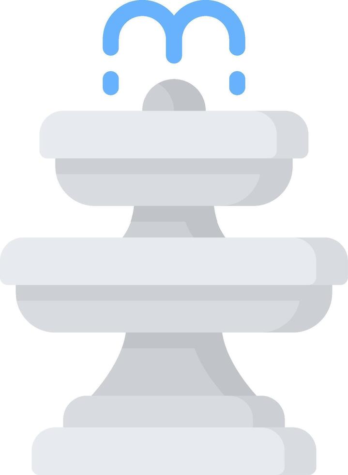 A fountain with a blue arrow on it vector