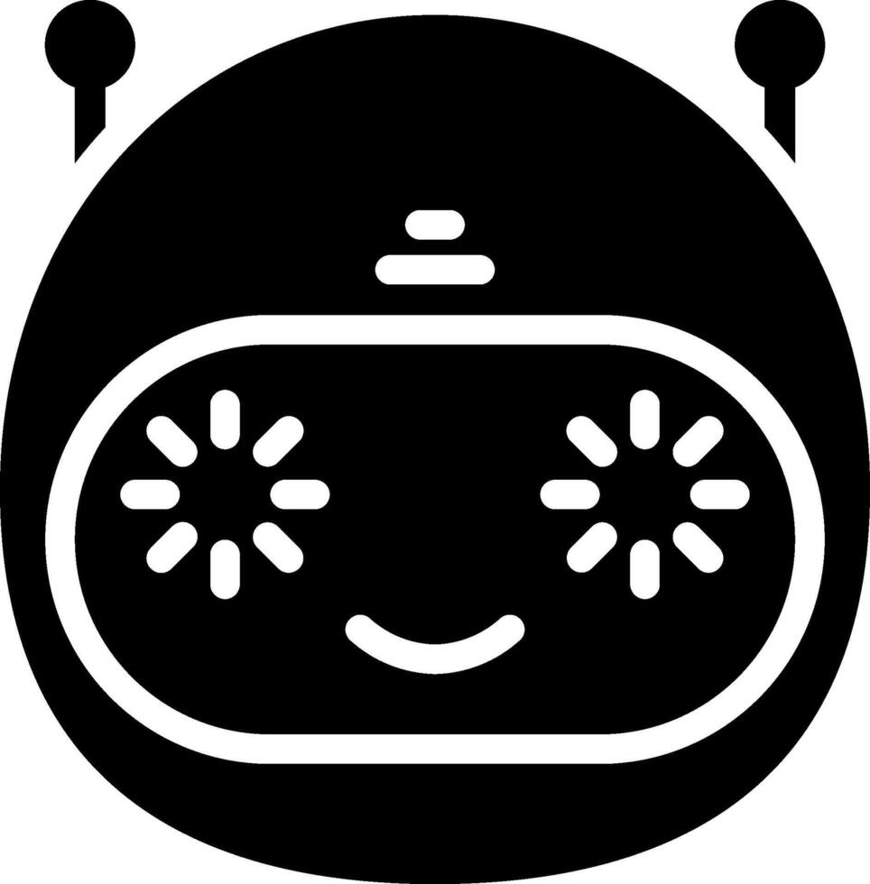 A black and white robot with a smiley face vector