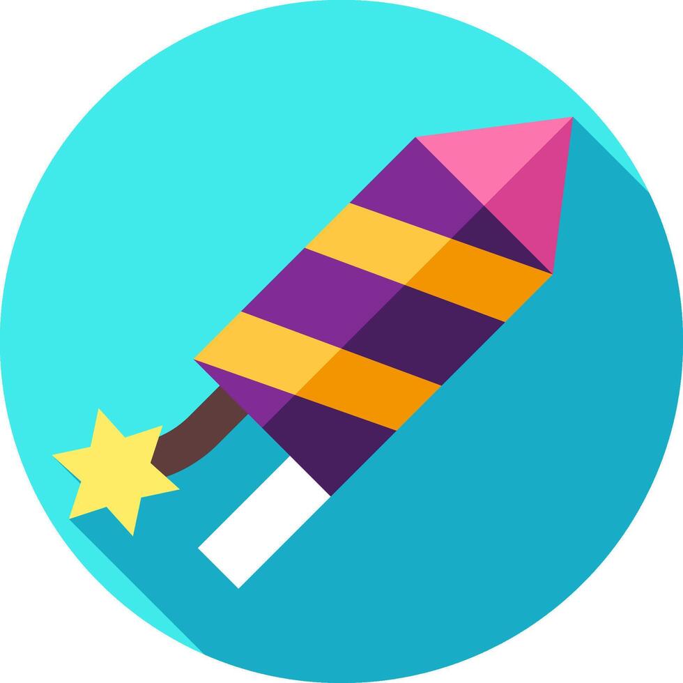 A flat icon of a rocket with a star on it vector