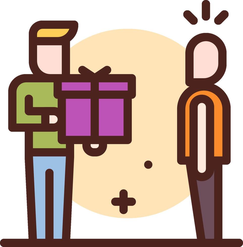 A man giving a gift to another man vector