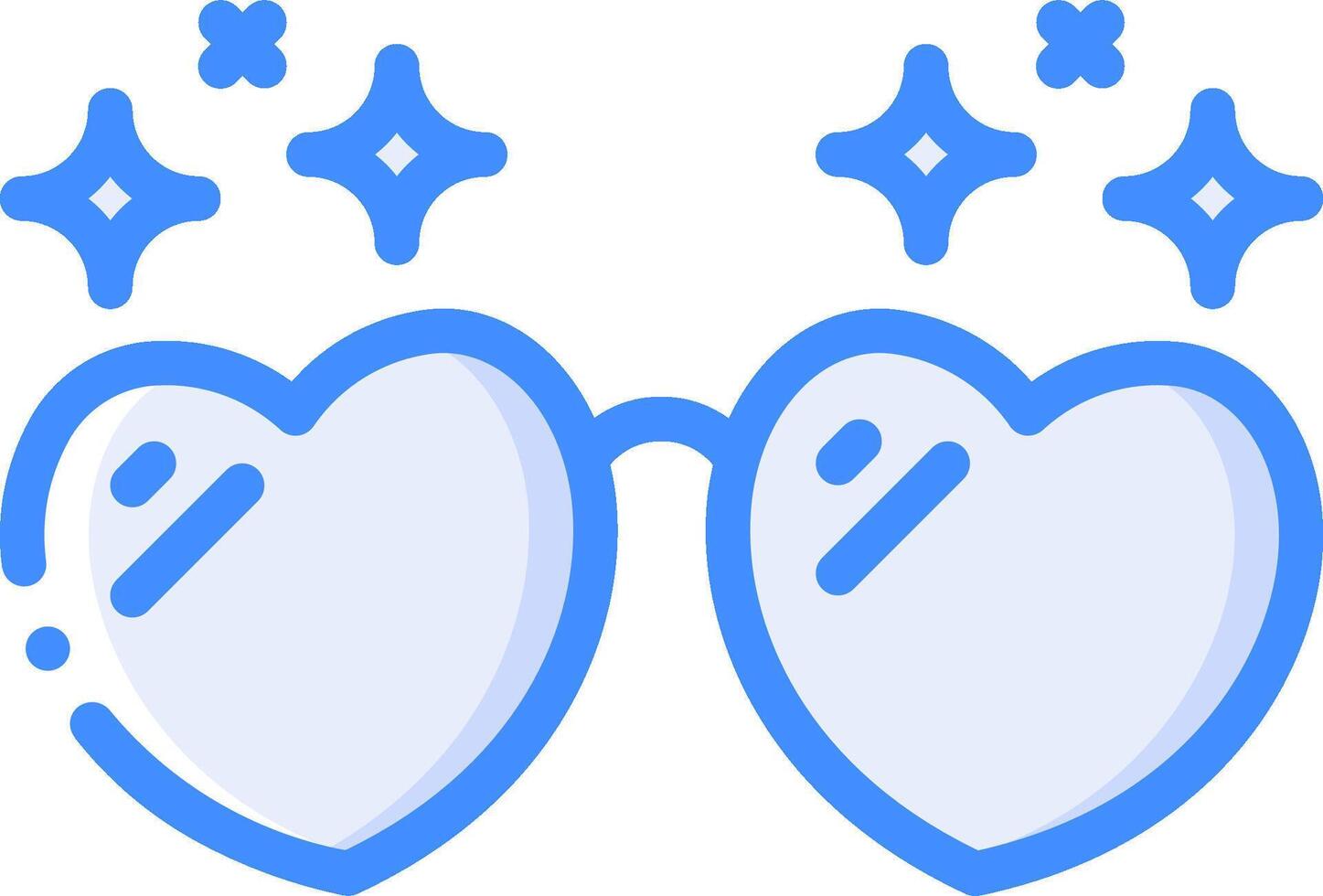 Glasses with hearts and stars on them vector