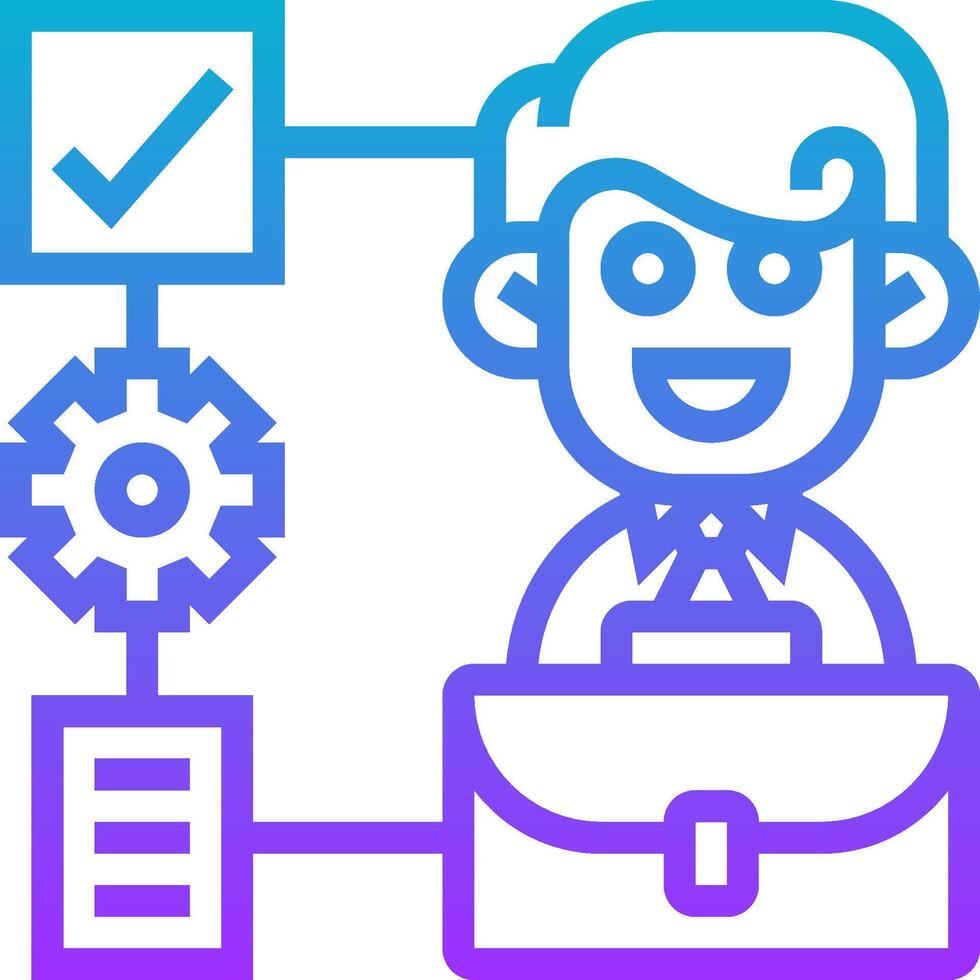 A man with a briefcase and a check mark vector