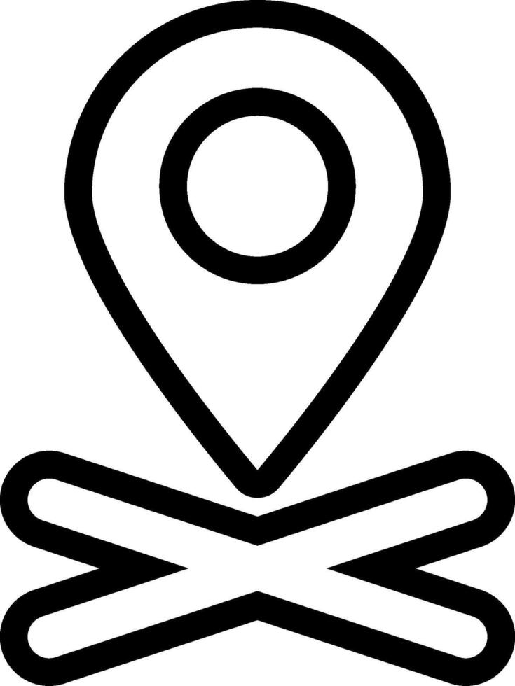 A black and white pin with a cross on it vector