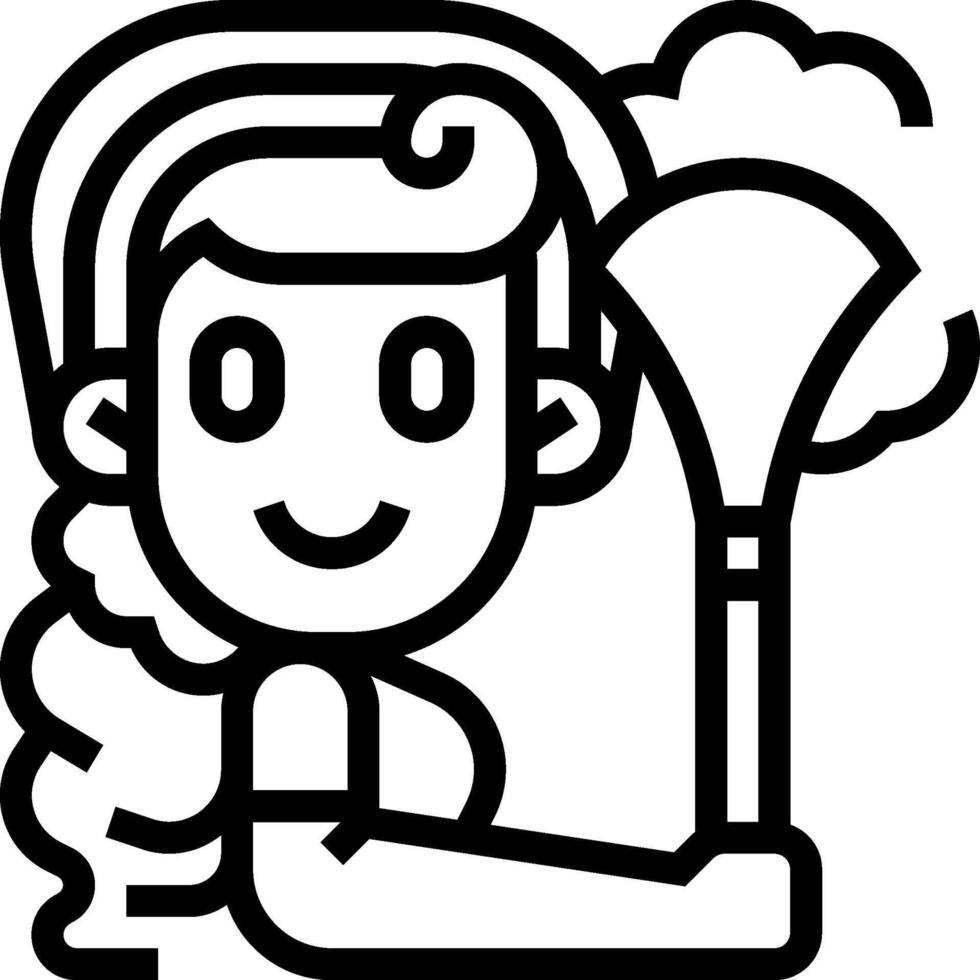 A woman holding a broom and cleaning up vector