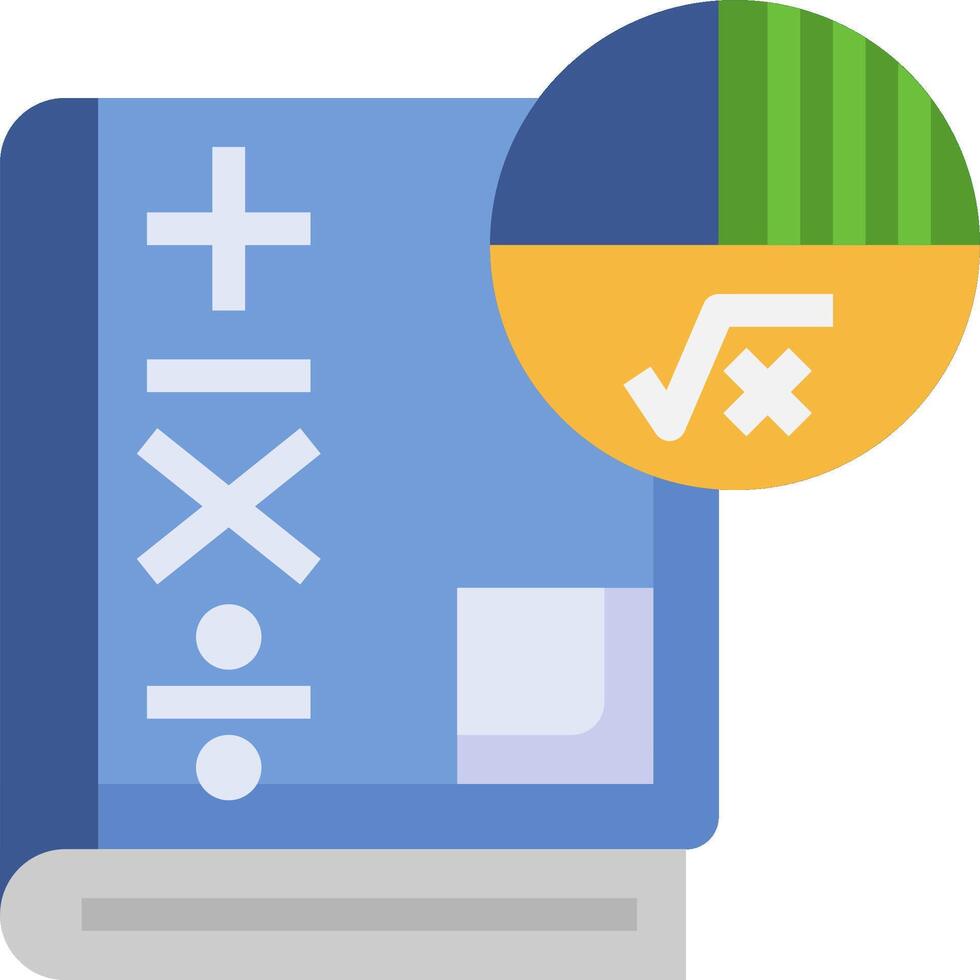 A calculator and a book with a bar graph vector