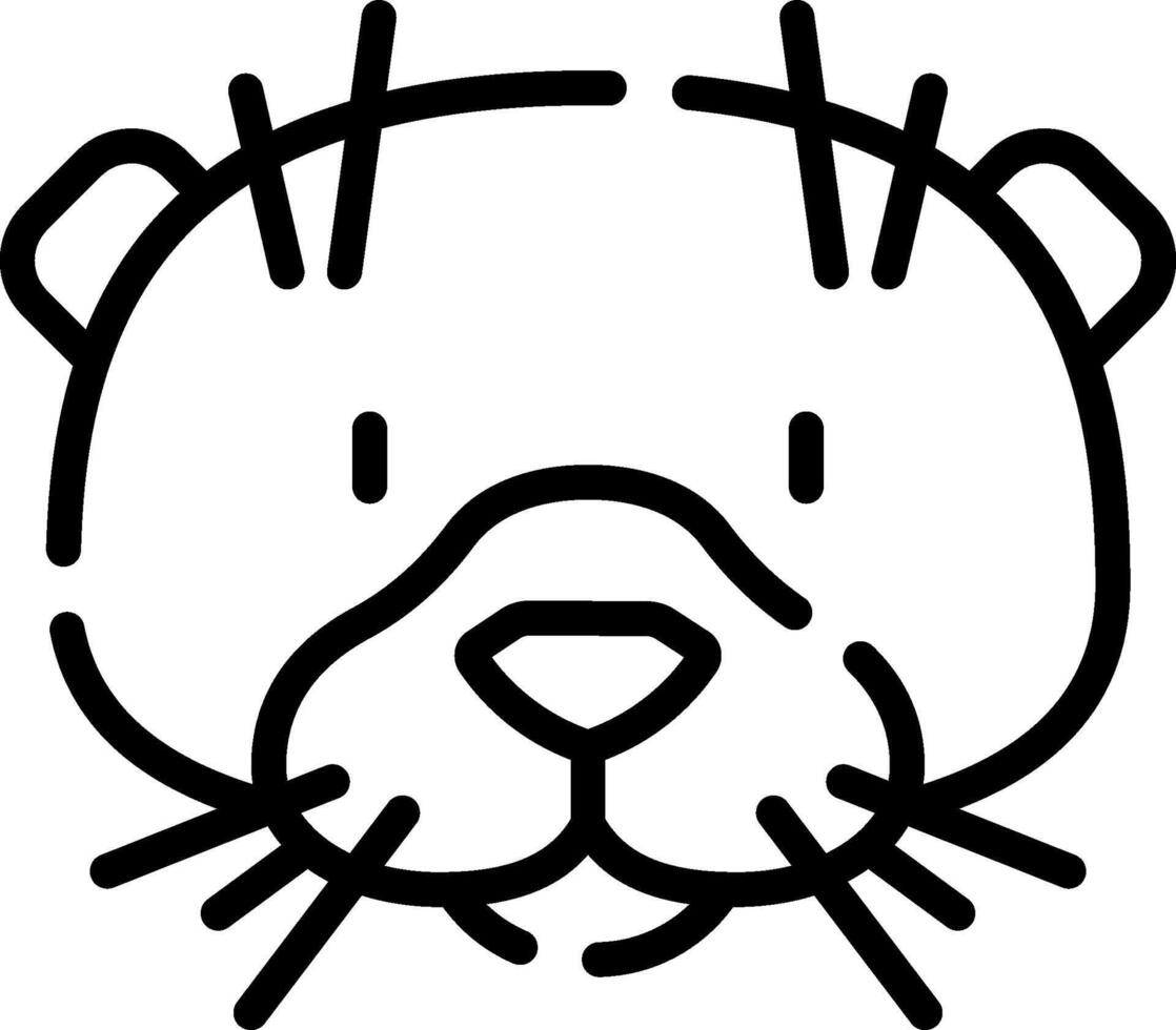 A black and white drawing of a bear's face vector