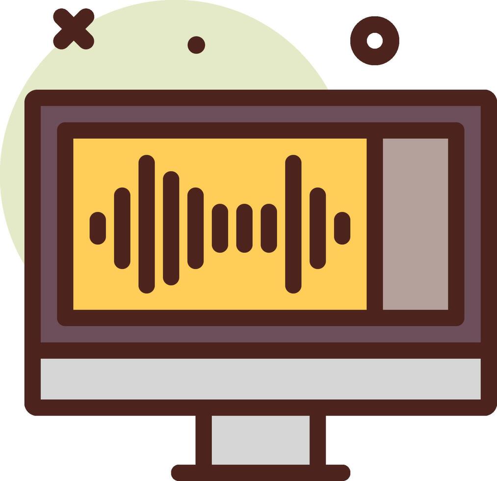 A computer monitor with sound waves on it vector