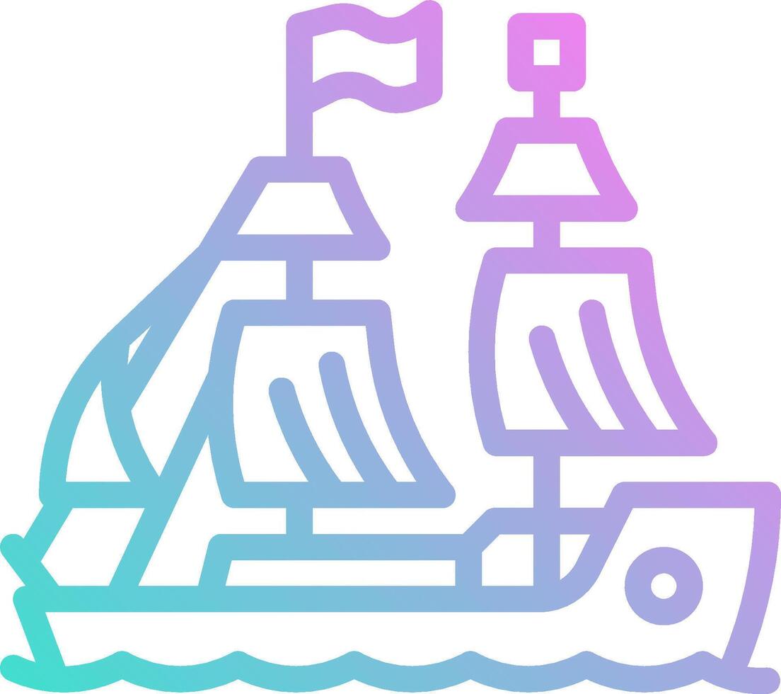 A ship with sails and flags on it vector
