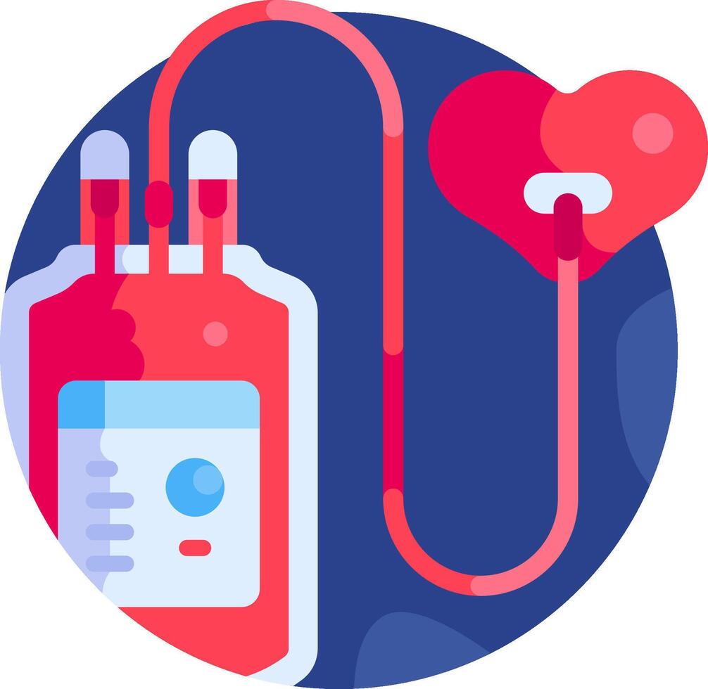 An illustration of a blood bag and a heart vector