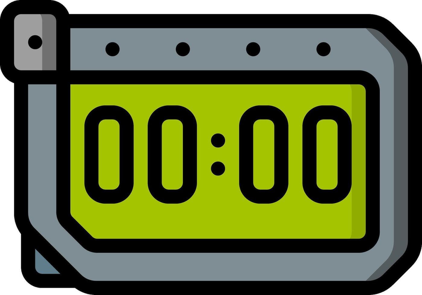 A clock with a green and black background vector