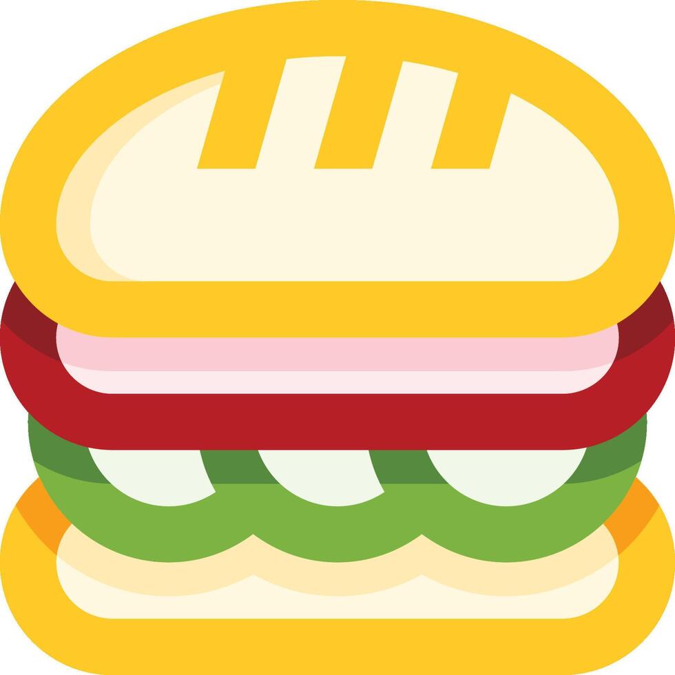 A hamburger with lettuce, tomato and cheese vector
