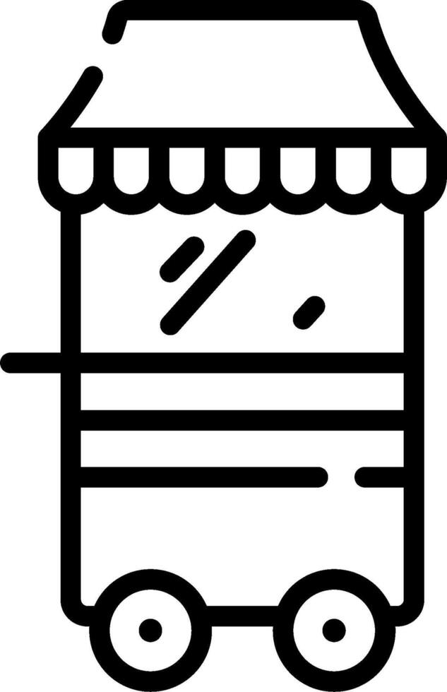 A black and white illustration of a food cart vector