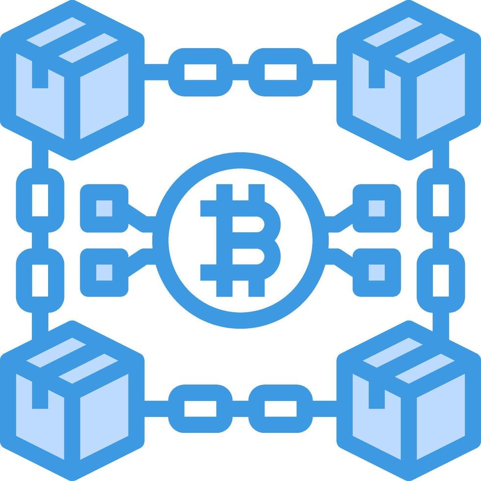 Bitcoin blockchain technology vector