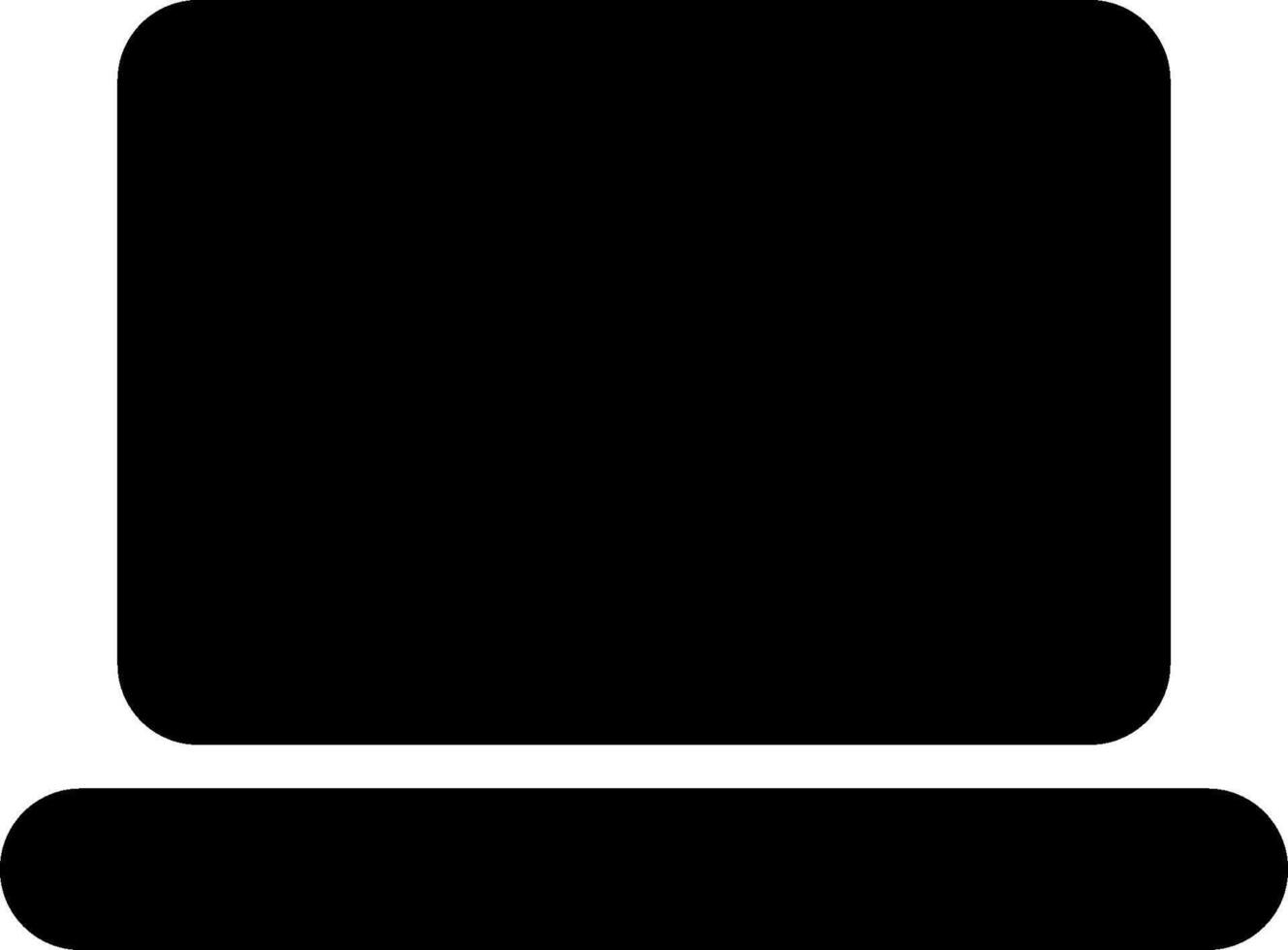 A black and white icon of a laptop vector