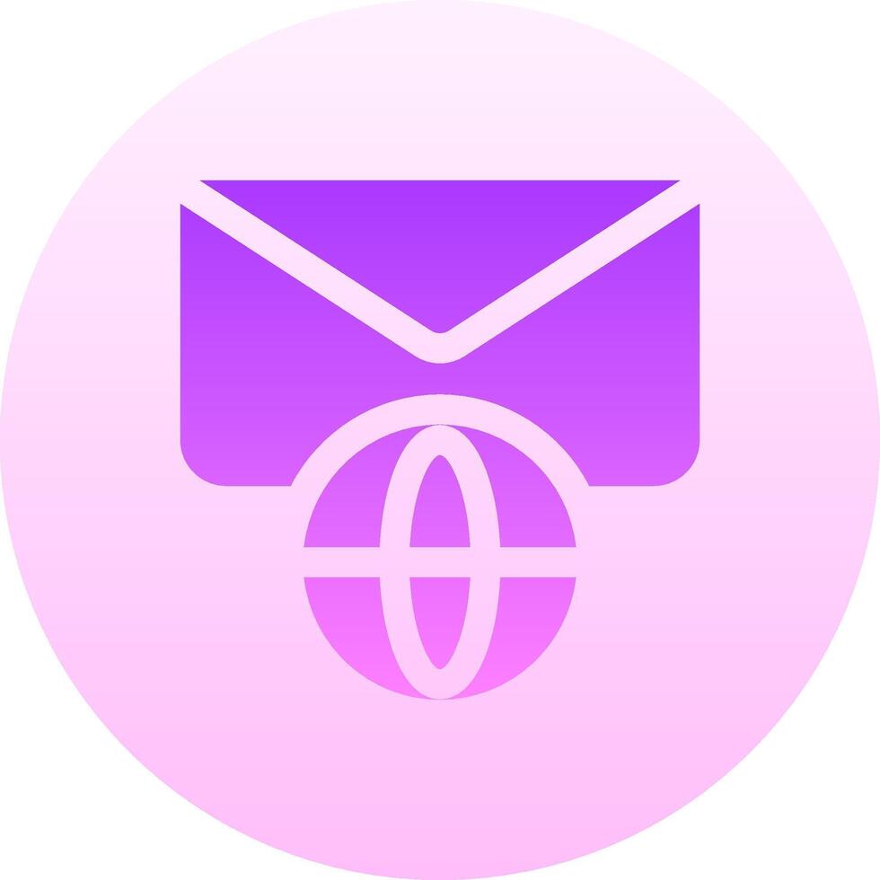 Email icon with a globe and an envelope vector
