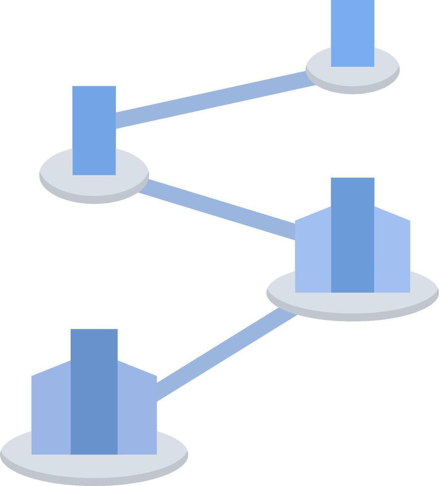 A diagram of a network with three buildings vector