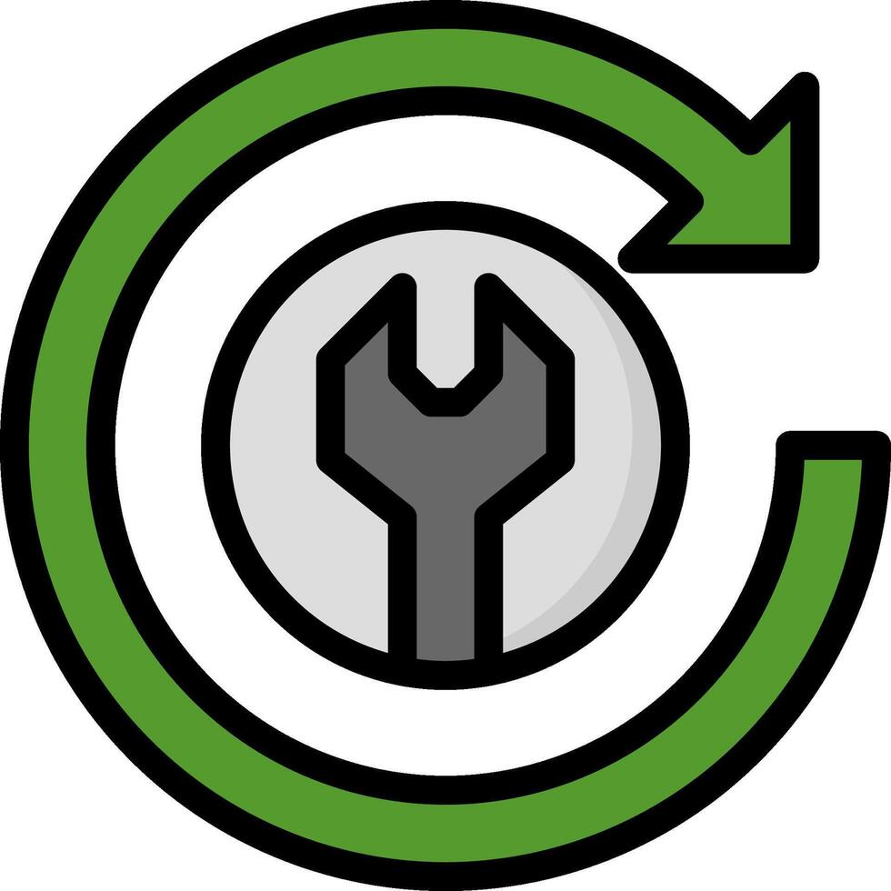 A green and white circular logo with a wrench in it vector