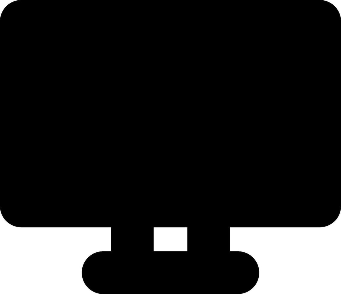 A black and white computer monitor icon vector