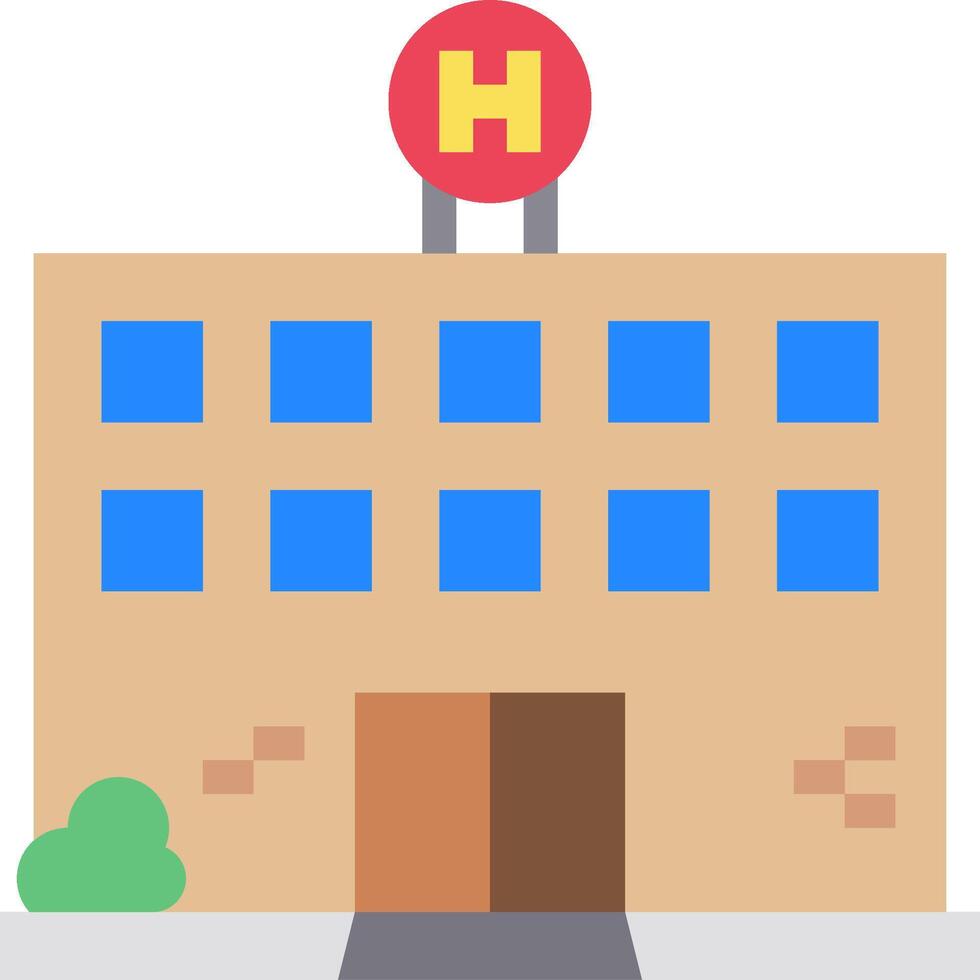 A building with a sign that says hospital vector